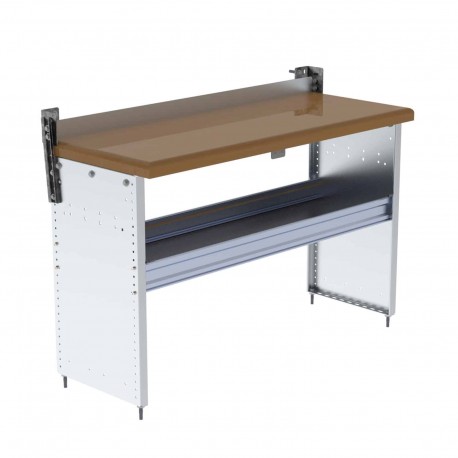 Ranger Design Workbench, aluminum w/hardwood top, 1 shelf, 18"d x 48"w x 32"h, S2-WA48-1