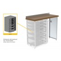 Ranger Design Workbench, aluminum w/hardwood top, one end panel (drawer cabinet not included), 18"d x 48"w x 32"h, S2-WA48-0