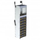 Partskeeper cabinet, aluminum, with 8 carry cases & 2 shelves, 14"d x 19"w x 62 h", C5-PA18-8