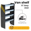 Ranger Design Steel Shelving Unit for High Roof Van, 14" x 62" x 36", Model: N5-RS36-4