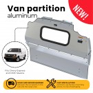 Contoured partition, tempered glass window, aluminum, GM Savana / Express