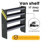 Ranger Design Steel Shelving Unit for High Roof Van, 14" x 62" x 60". Model: N5-RS60-4