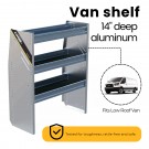 N4 Composite Aluminum Van Shelving, 36″ Wide, 3 Trays – N4-RA36-3C
