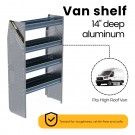 N5 Composite Aluminum Van Shelving, 36″ Wide, 4 Trays – N5-RA36-4C