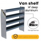 N5 Composite Aluminum Van Shelving, 60″ Wide, 4 Trays – N5-RA60-4C