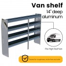 N5 Composite Aluminum Van Shelving, 84″ Wide, 4 Trays – N5-RA84-4C